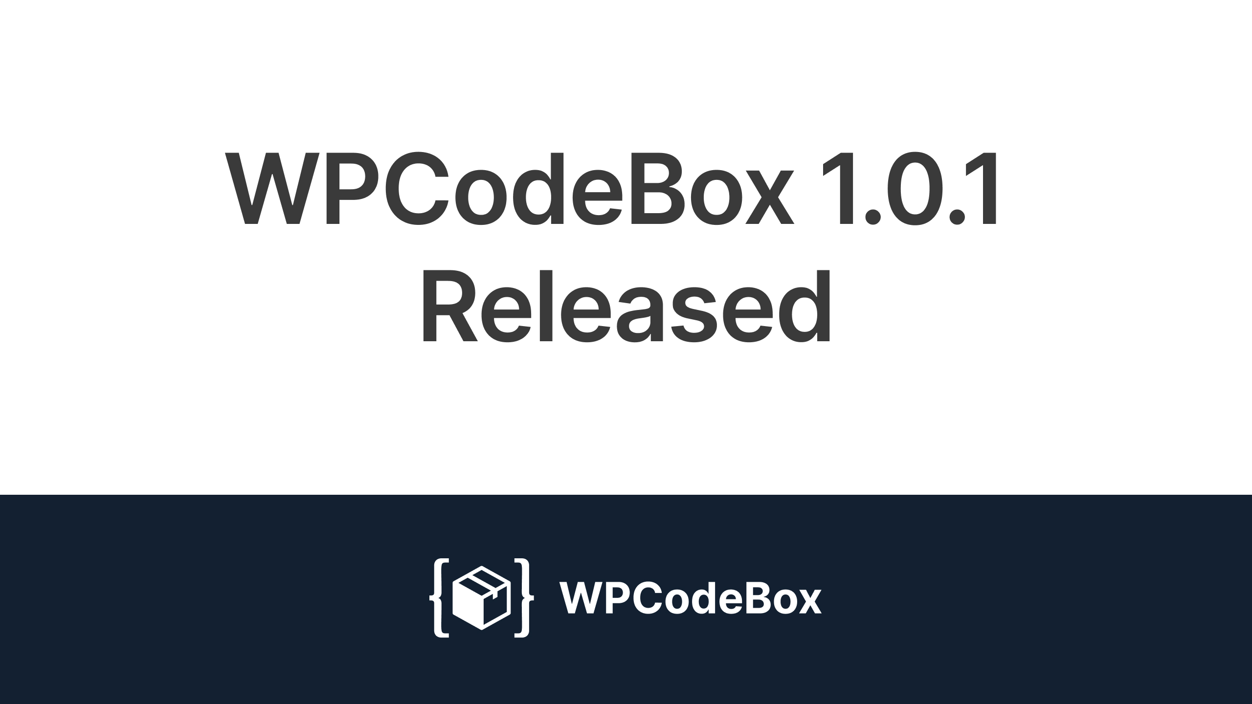 WPCodeBox v1.0.1 released